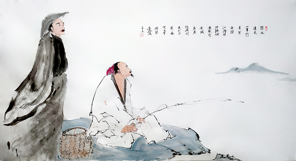 国画《十六字令·烟波》（180＊97cm).jpg